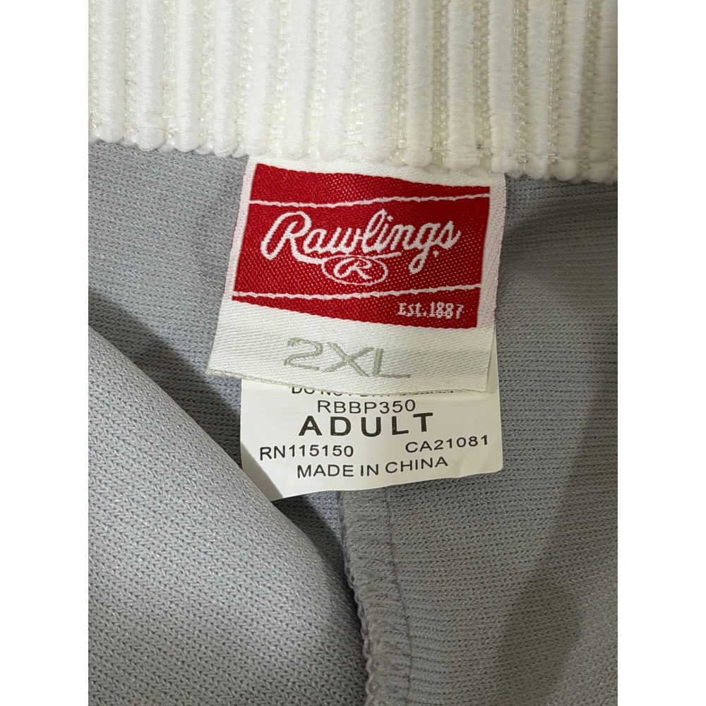 Rawlings Men's Adult 2X Large Gray Baseball Softball Pants RBBP350 New With Tags - Picture 4 of 5